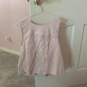 Pink Canvas Crop with ties in back